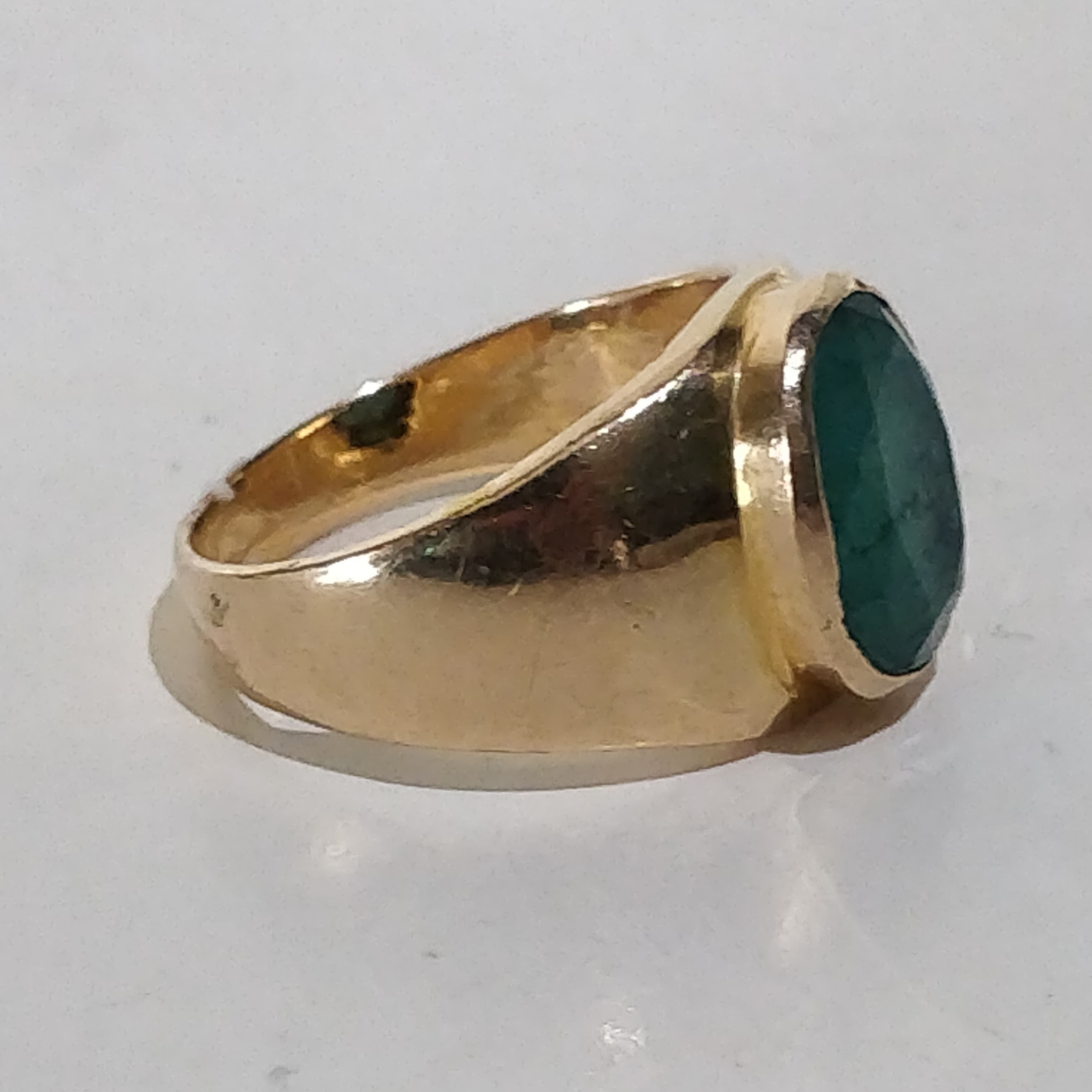 One-of-a-Kind BNS Ring with Emerald and European-cut Diamond Sides – Brent  Neale